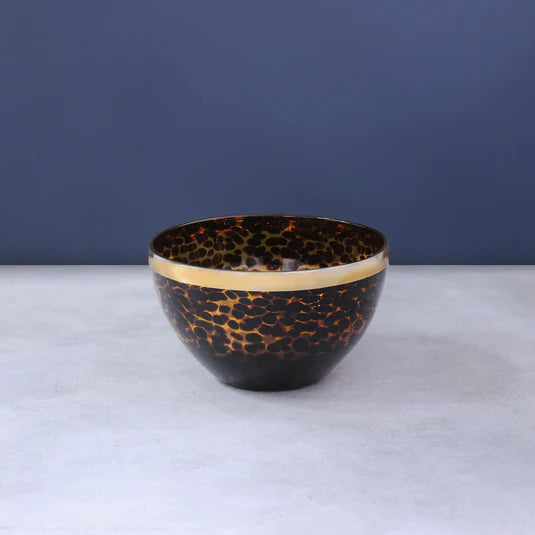 Glass Tortoise & Gold 8" Bowl