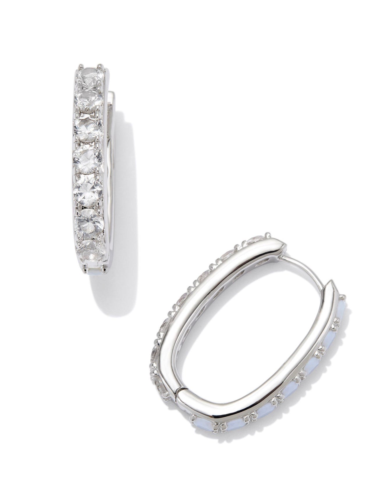 Chandler Hoop  - Rhodium White Opal Mix
