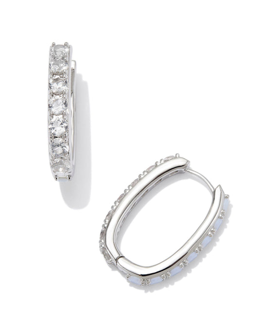 Chandler Hoop  - Rhodium White Opal Mix