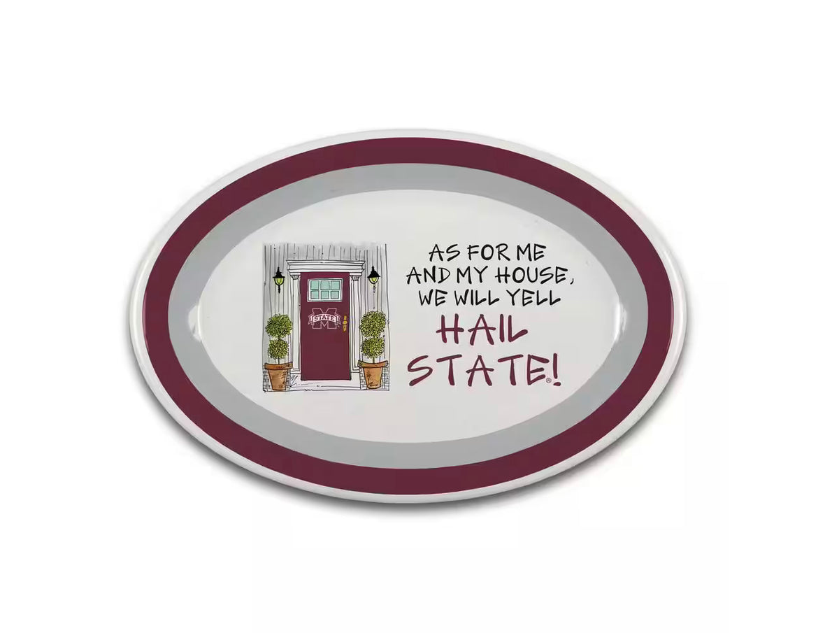 Hail State As For Me Lg Oval Platter