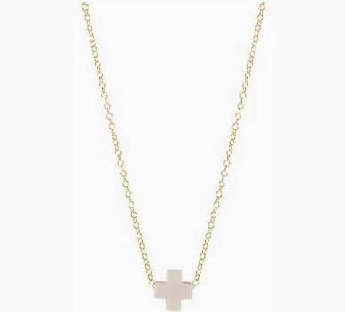 Signature Cross -14" Gold Off White