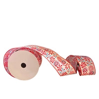 Yum Yum Peppermint Candy Ribbon White/Red/Aqua 2.5” X 10 yd