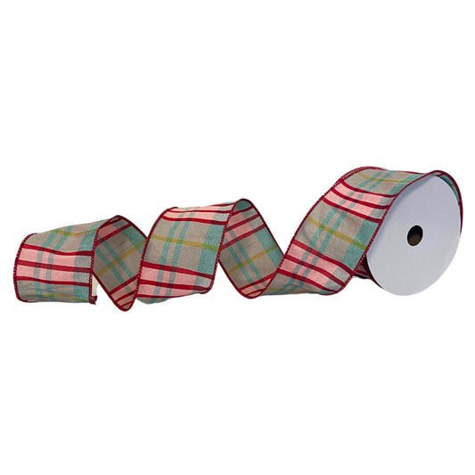 Confectionery Plaid Ribbon 2.5” X 10 yd