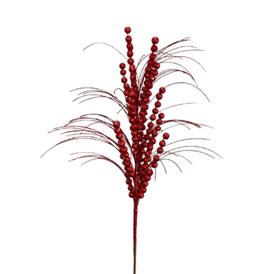 Glittery Grass Ball Spray 26" - Red