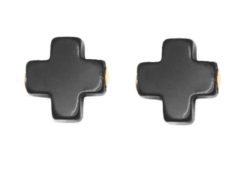 Signature Cross Stud- black