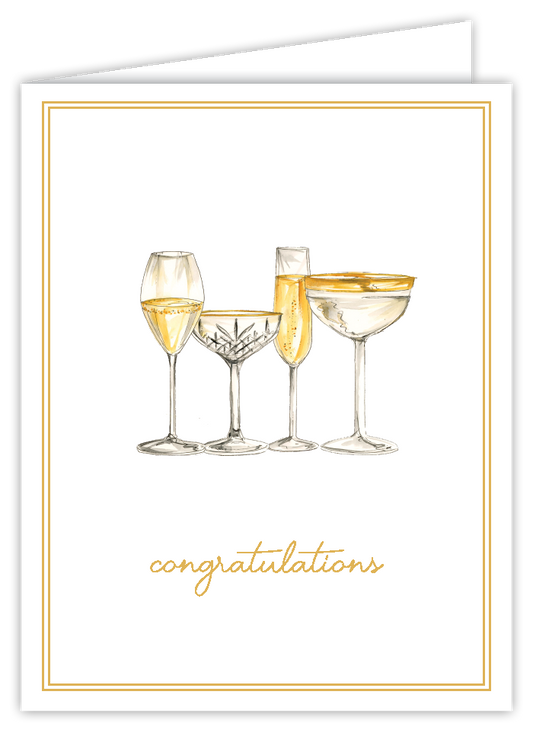 Congratulations Champagne Glasses Greeting Card