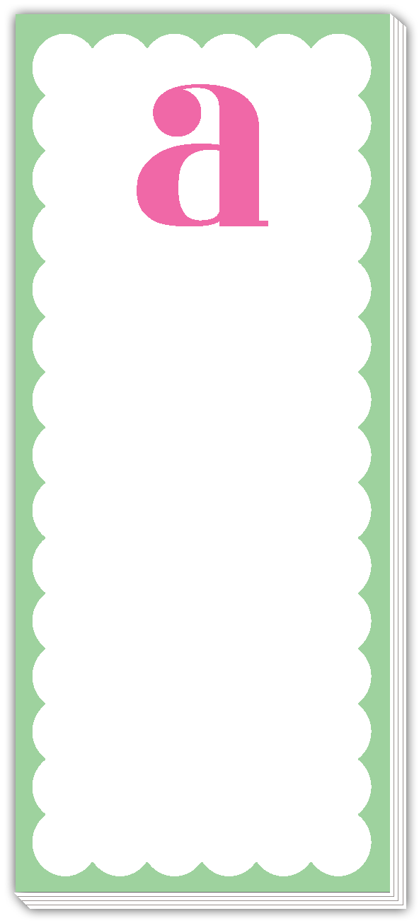 Skinny Notepad Scallop Monogram