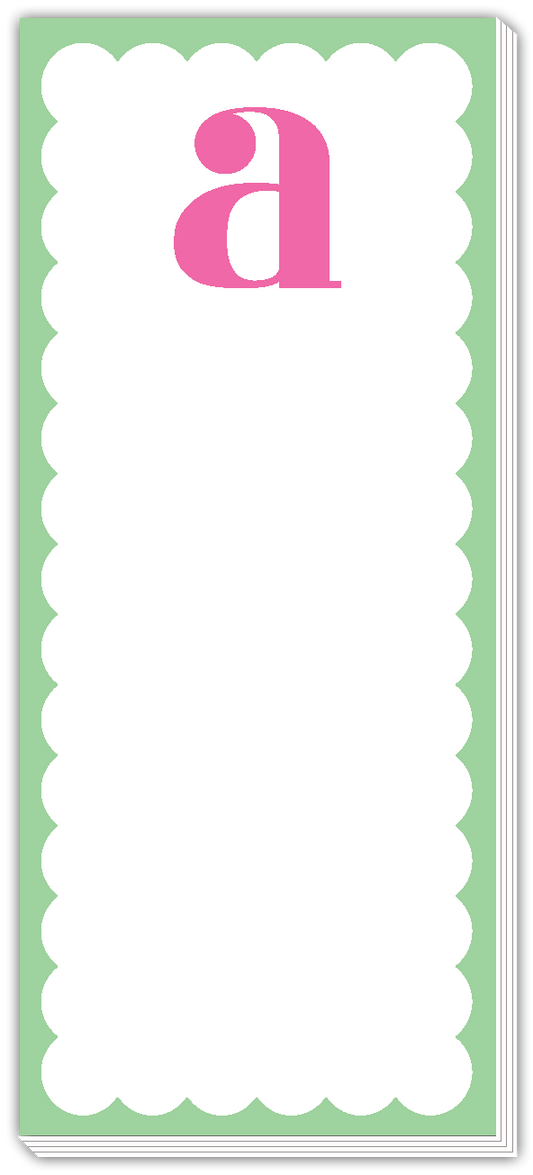 Skinny Notepad Scallop Monogram