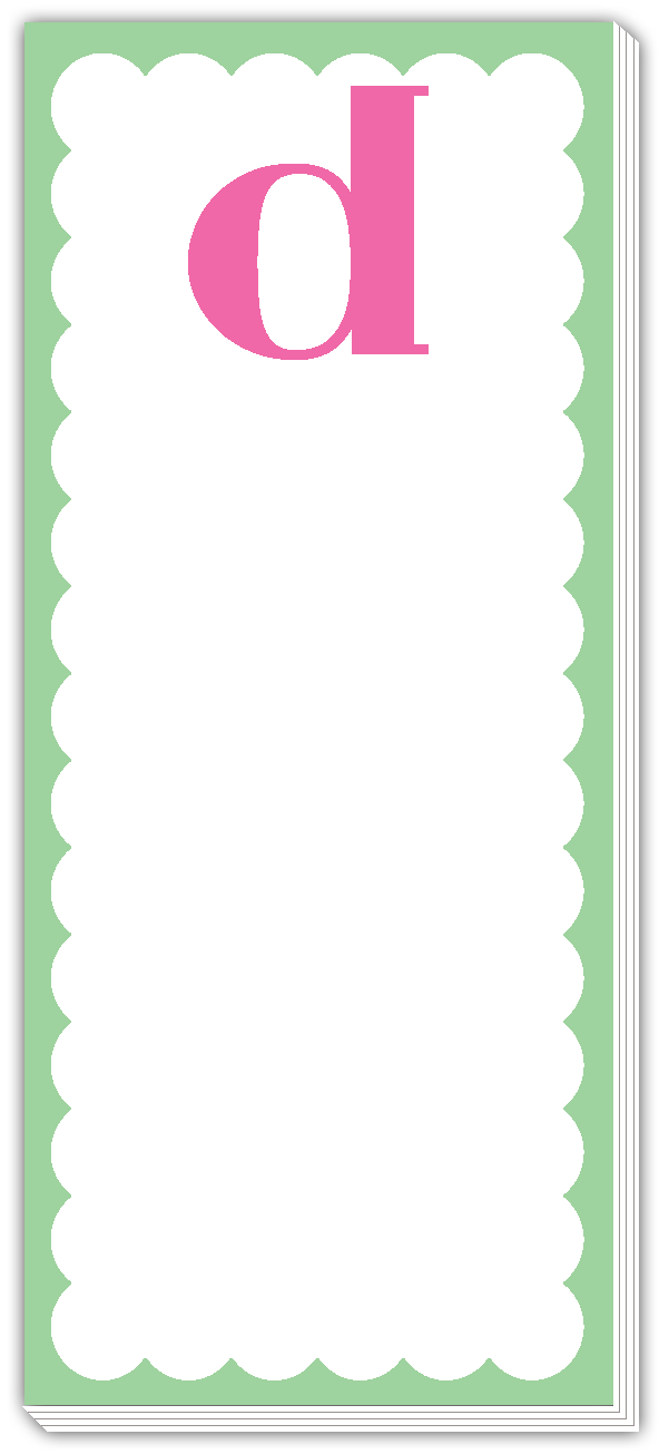 Skinny Notepad Scallop Monogram