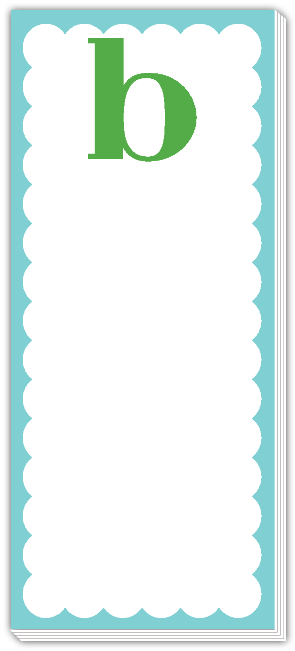 Skinny Notepad Scallop Monogram