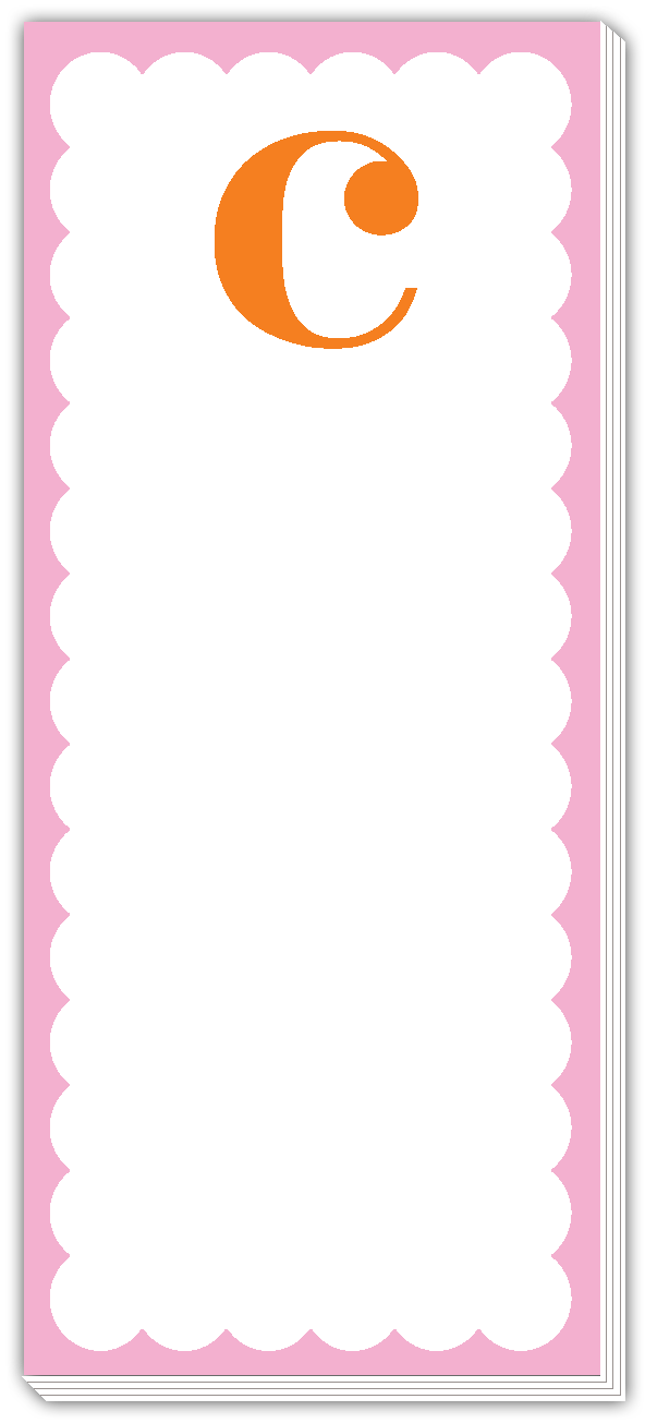 Skinny Notepad Scallop Monogram