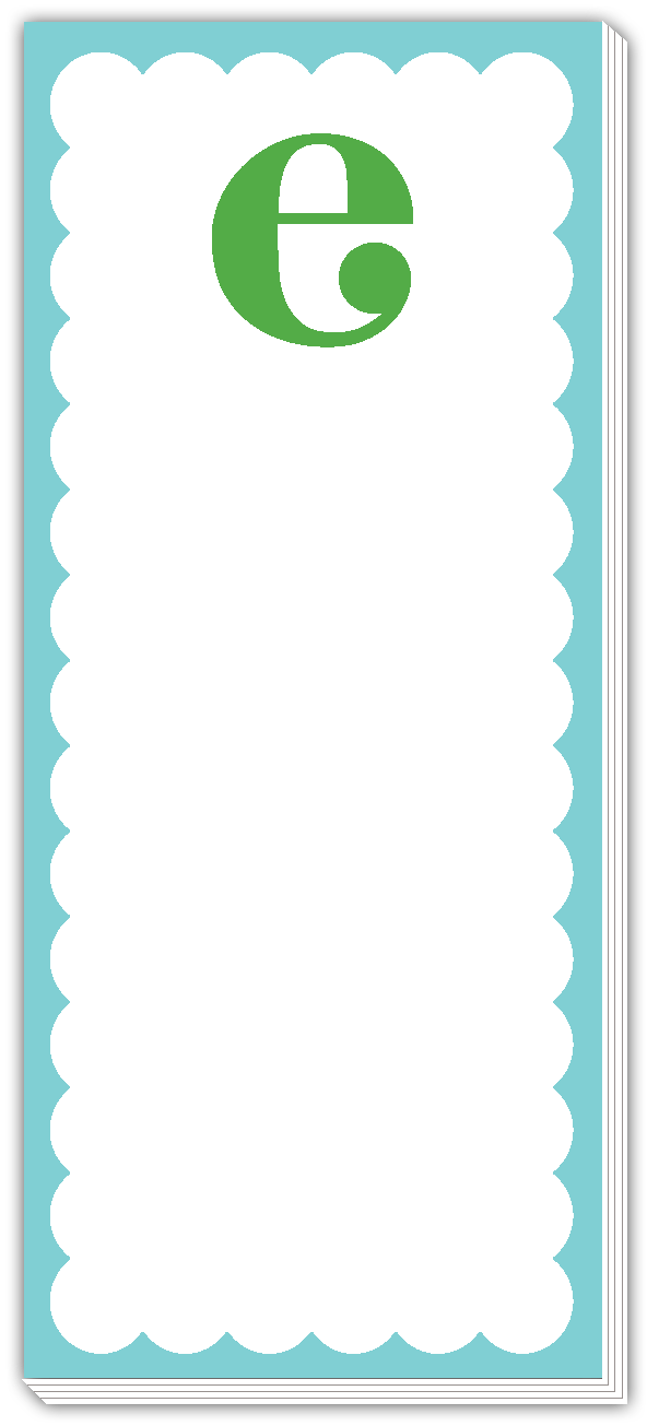 Skinny Notepad Scallop Monogram