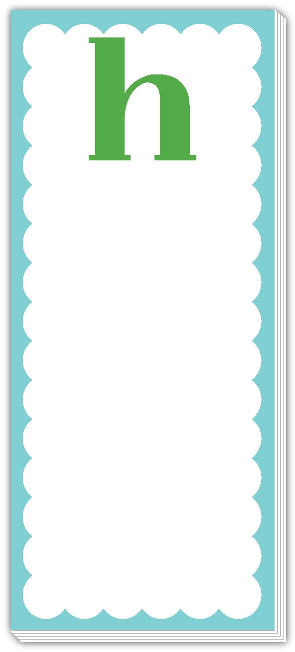Skinny Notepad Scallop Monogram