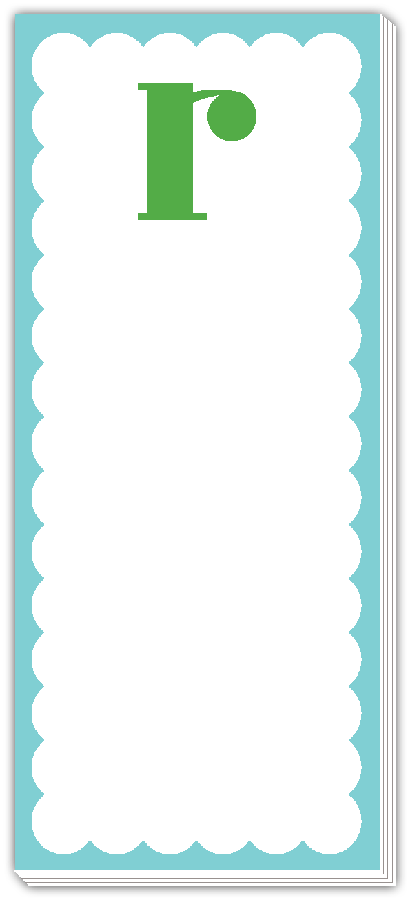 Skinny Notepad Scallop Monogram