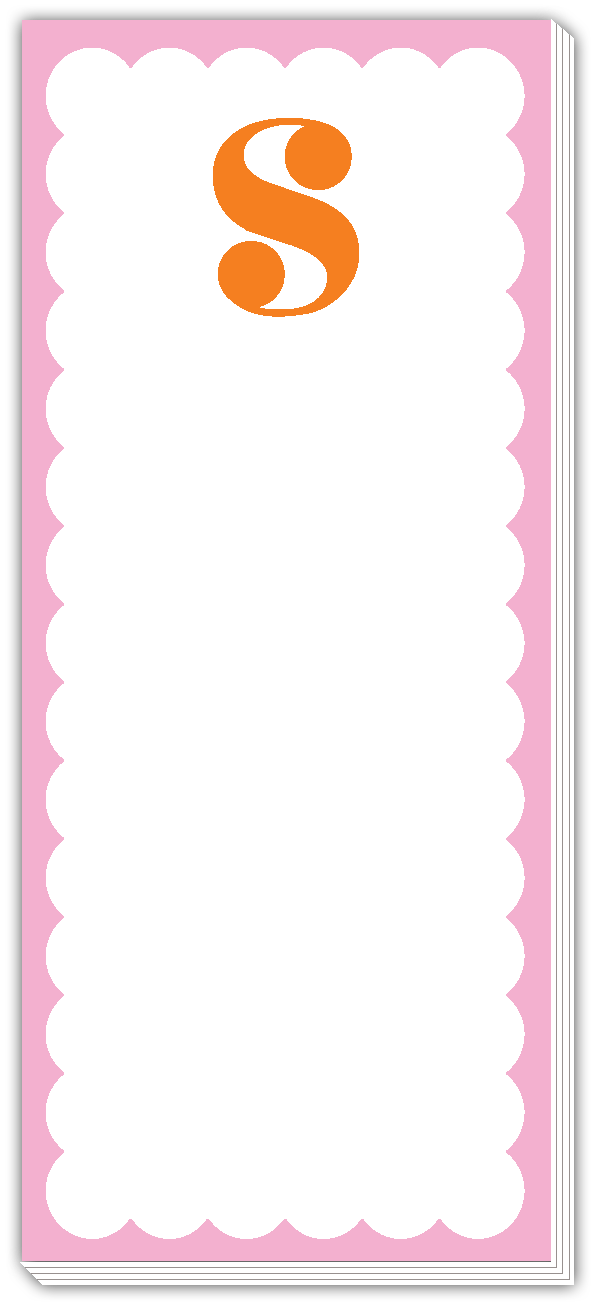 Skinny Notepad Scallop Monogram
