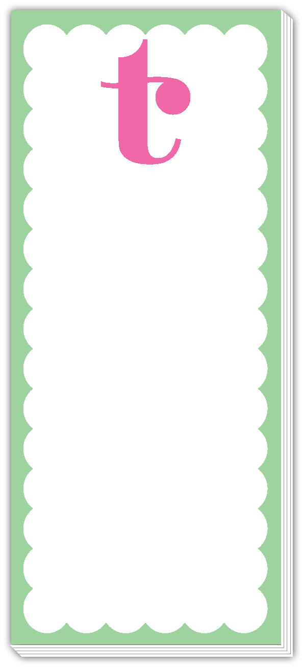 Skinny Notepad Scallop Monogram