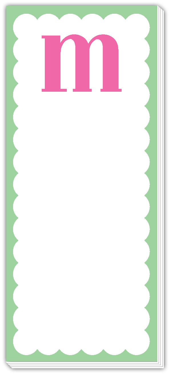 Skinny Notepad Scallop Monogram