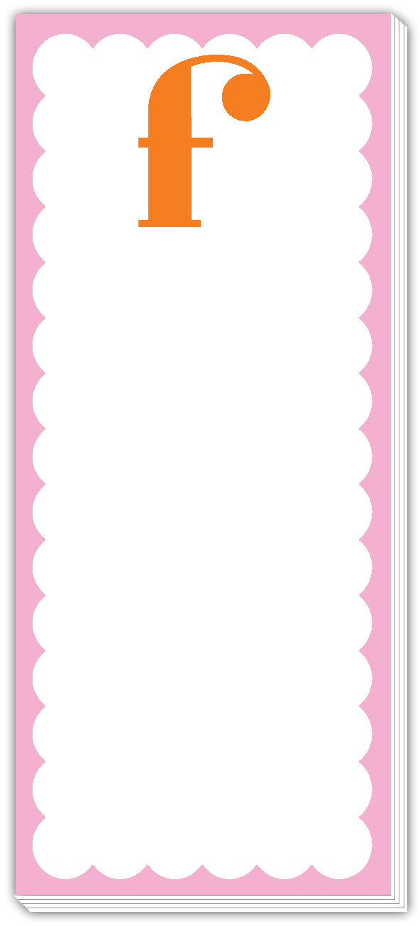 Skinny Notepad Scallop Monogram