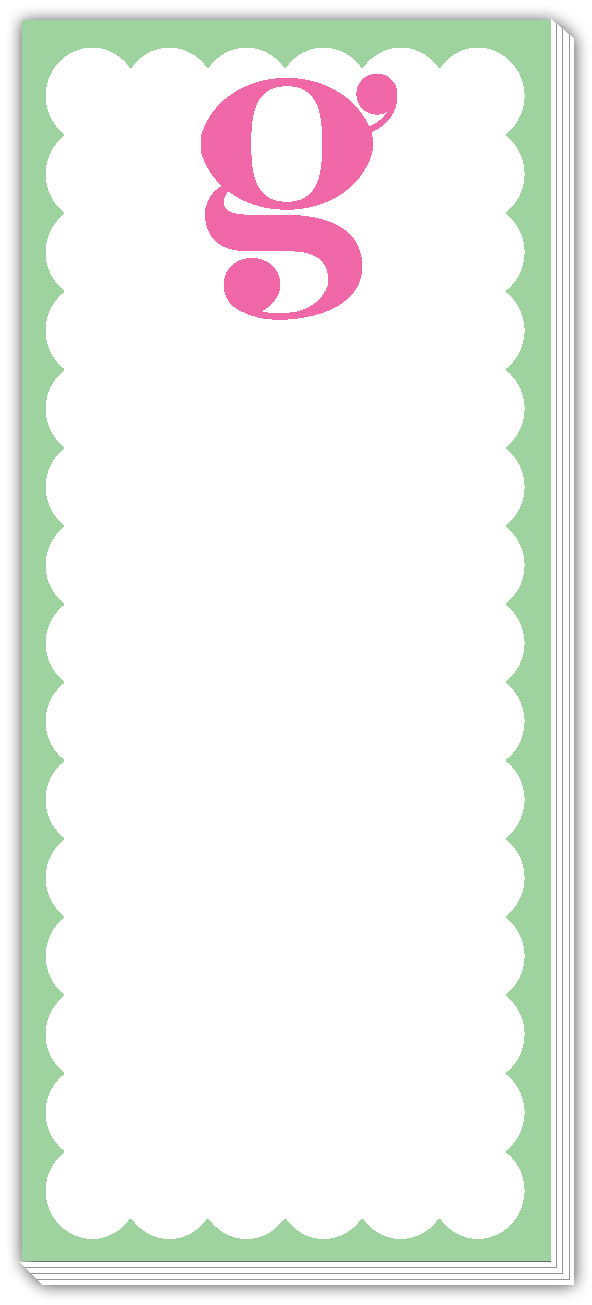 Skinny Notepad Scallop Monogram