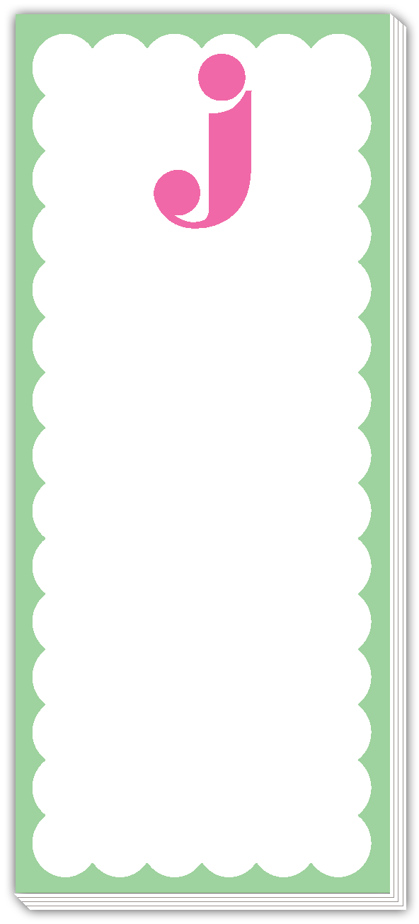 Skinny Notepad Scallop Monogram