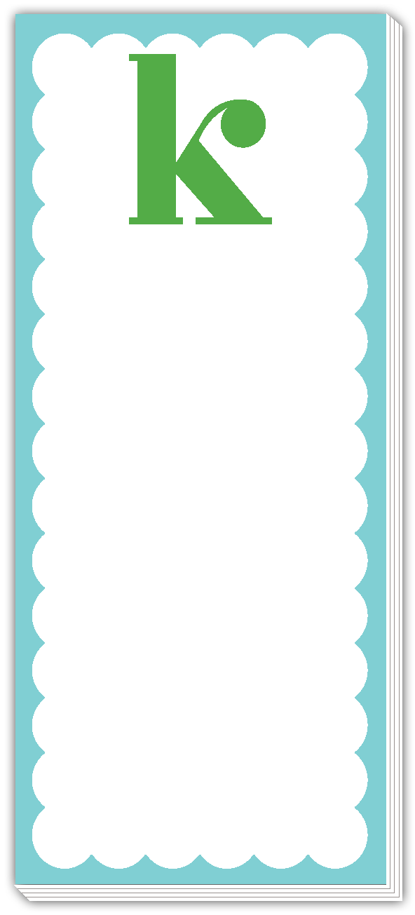 Skinny Notepad Scallop Monogram