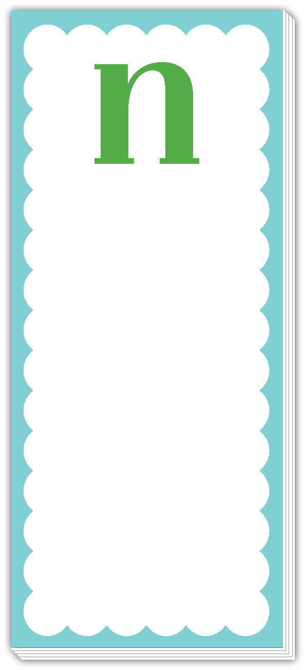 Skinny Notepad Scallop Monogram