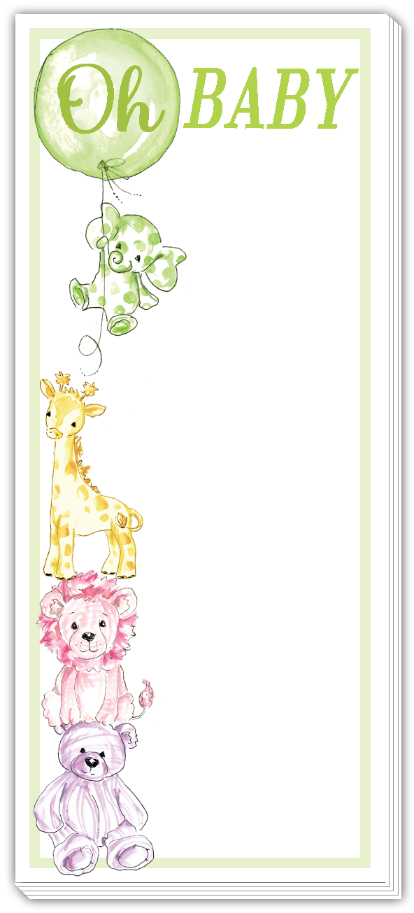 Skinny Notepad - Oh Baby Stuffies with Balloon