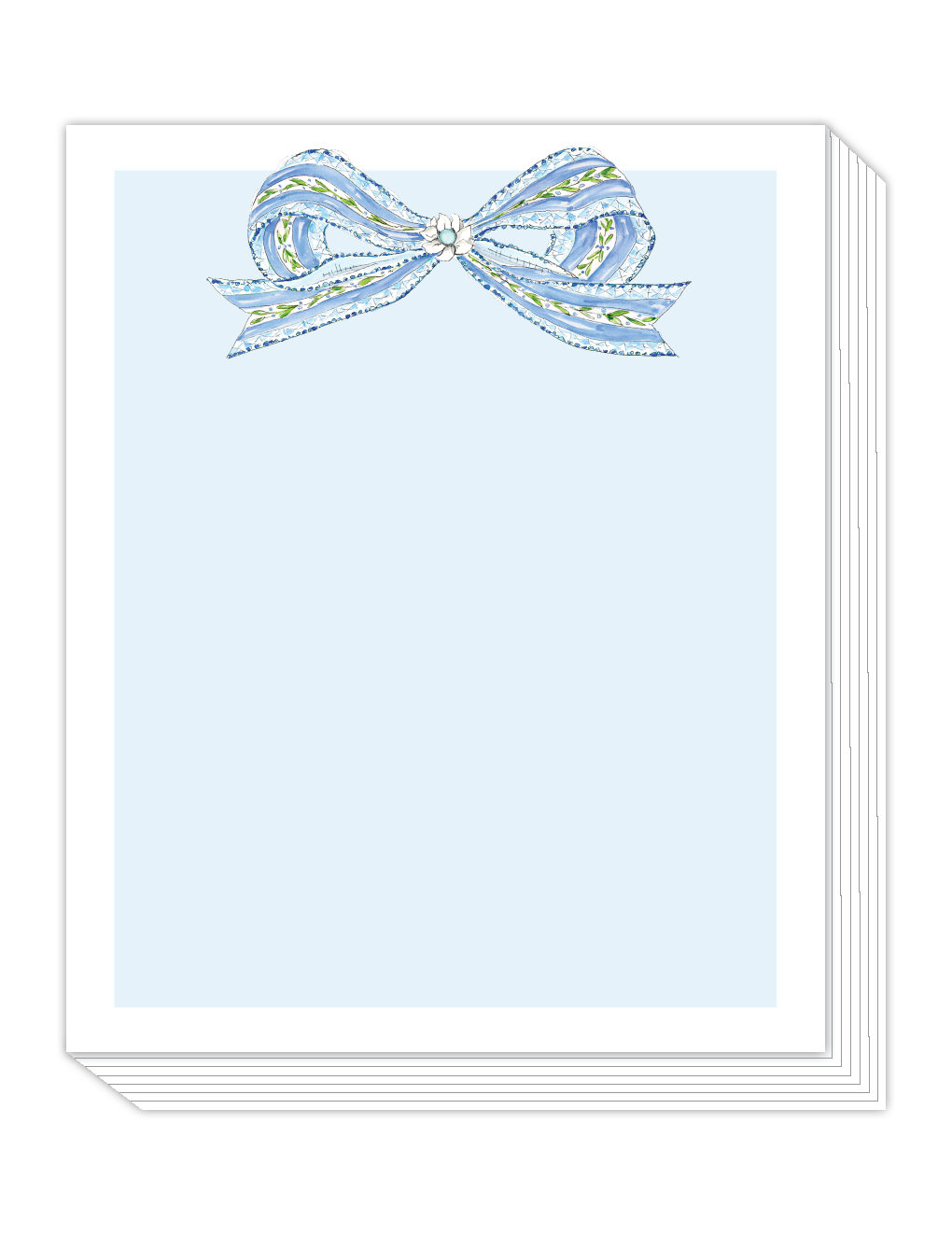 Short Stack Pad - Handpainted  Garden Party Blue Bow
