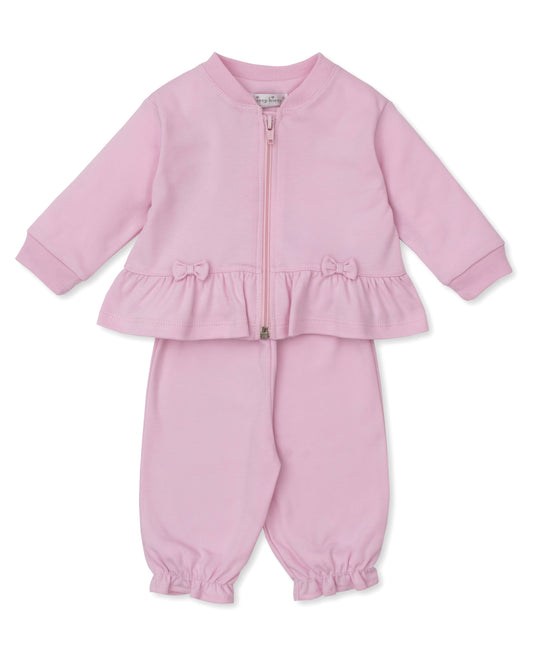 Billowy Bows Pant With Jacket Set - Pink
