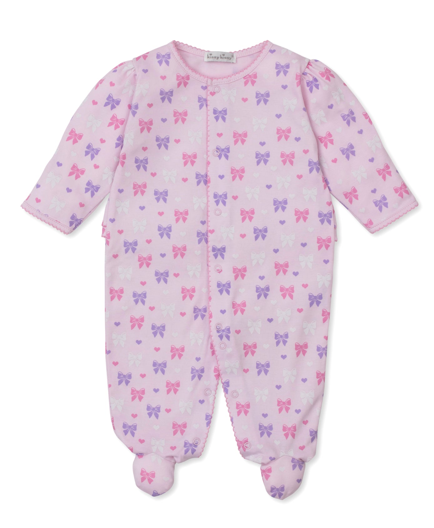 Billowy Bows Footie - Pink