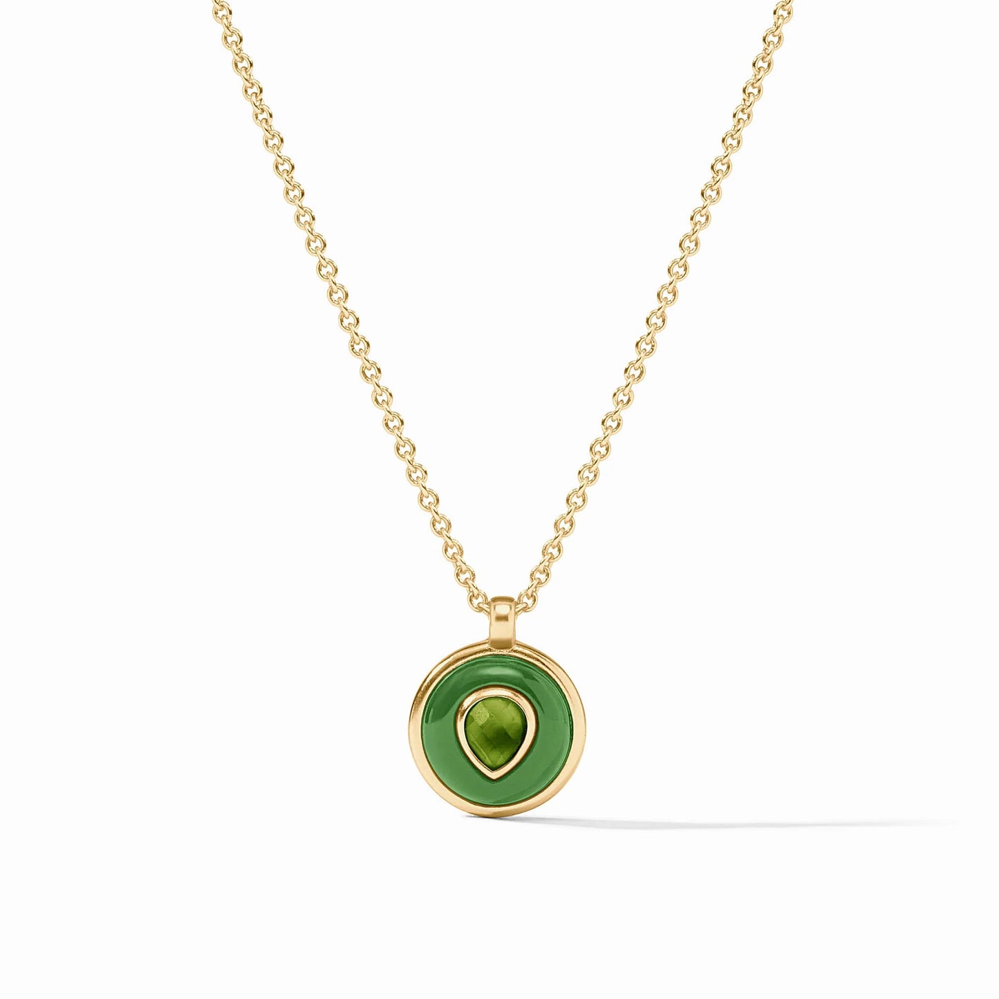 Carnaby Delicate Necklace - Gold & Acrylic- Palmetto Green