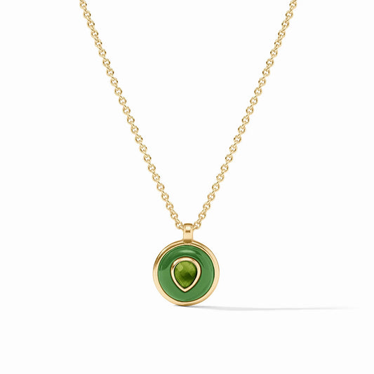 Carnaby Delicate Necklace - Gold & Acrylic- Palmetto Green