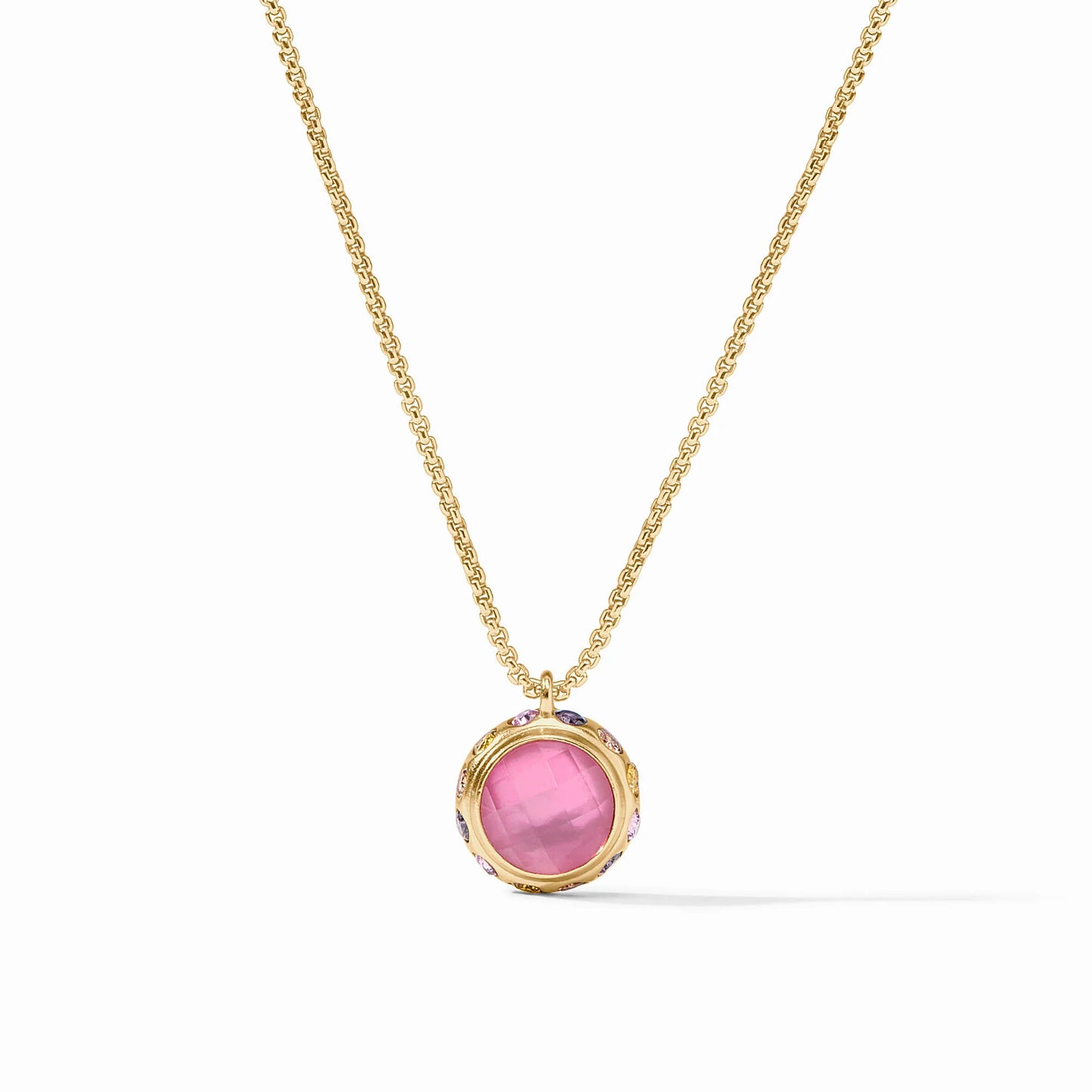 Rainbow Delicate Necklace - Iridescent Tourmaline Pink with Pink Dawn
