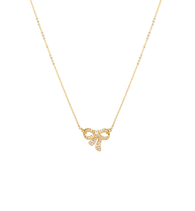 Bow Necklace - Gold