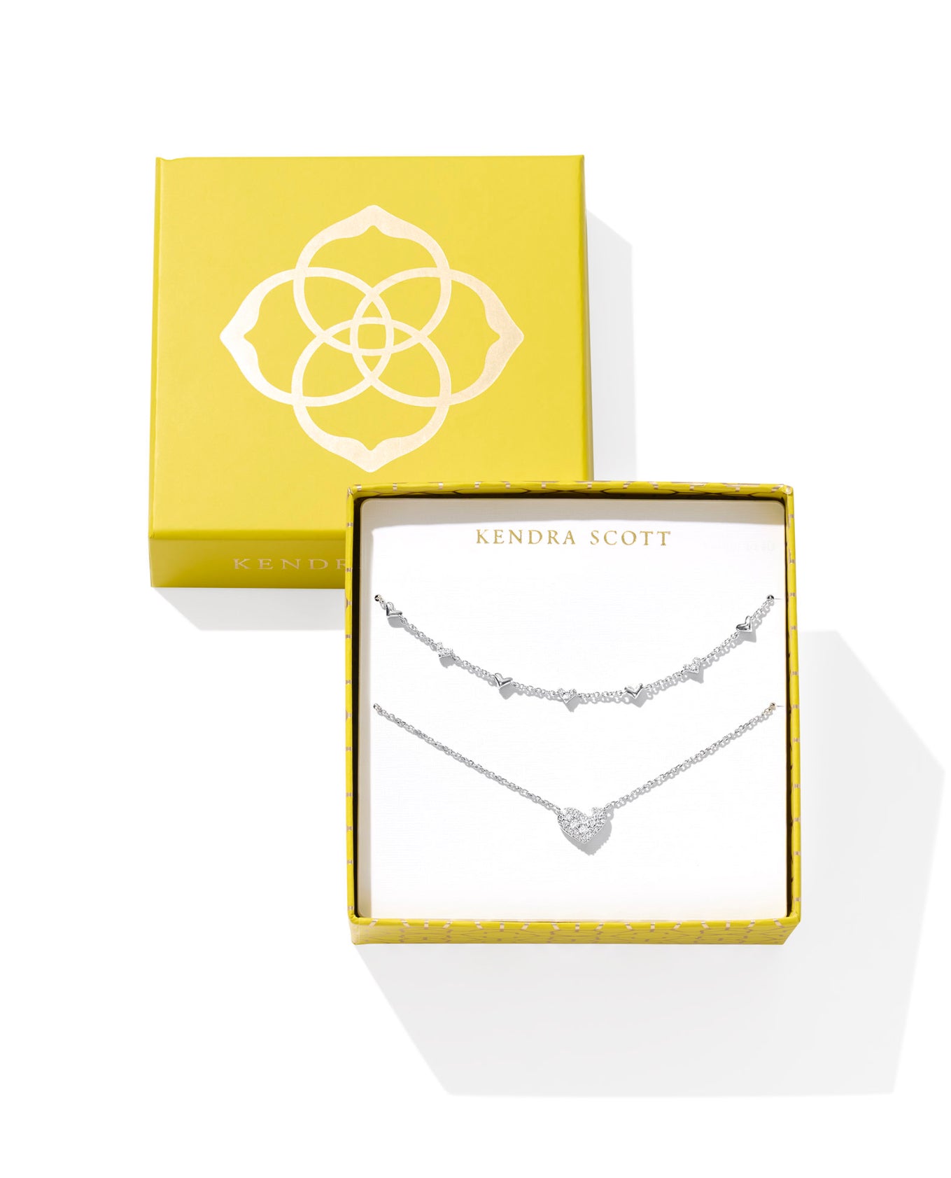 ARI & HAVEN HEART NECKLACE GIFT SET SILVER WHITE CZ