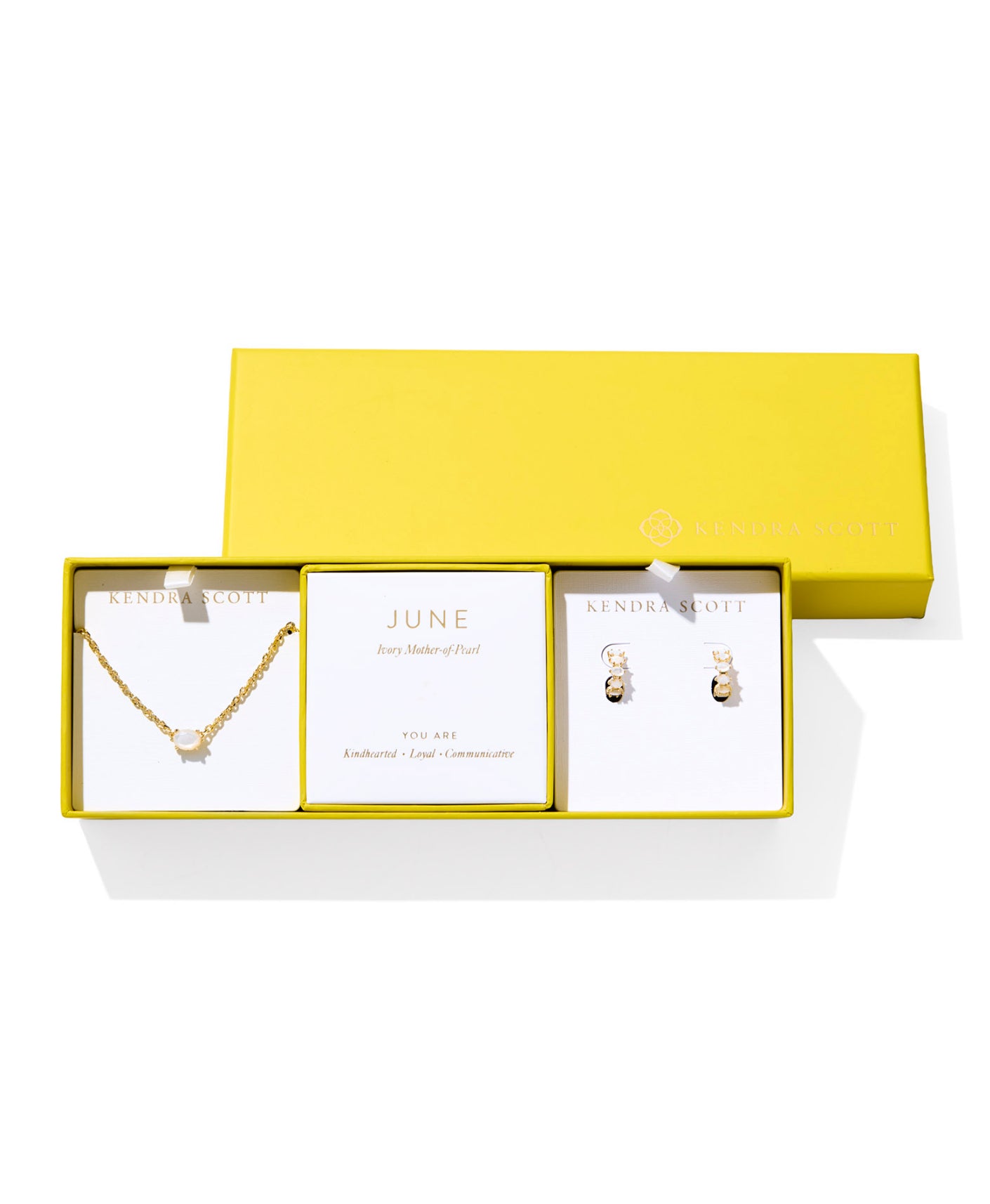 CAILIN BIRTHSTONE GIFT SET GOLD IVORY MOTHER OF PEARL - JUNE