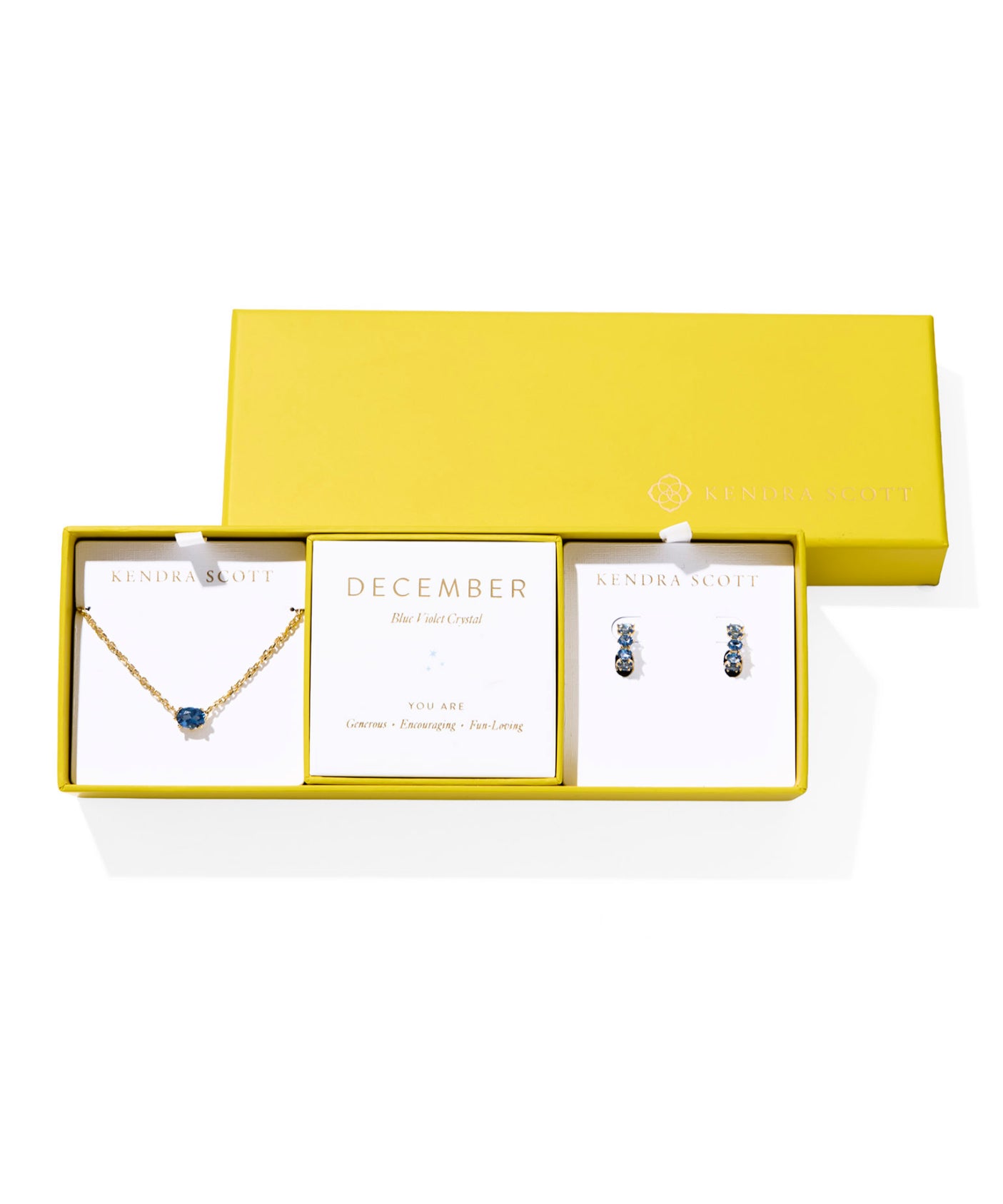 CAILIN BIRTHSTONE GIFT SET GOLD BLUE VIOLET CRYSTAL- DECEMBER