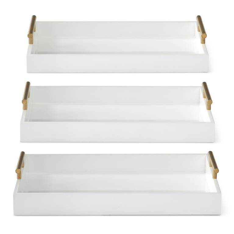 GOLD HANDLE WHITE TRAY