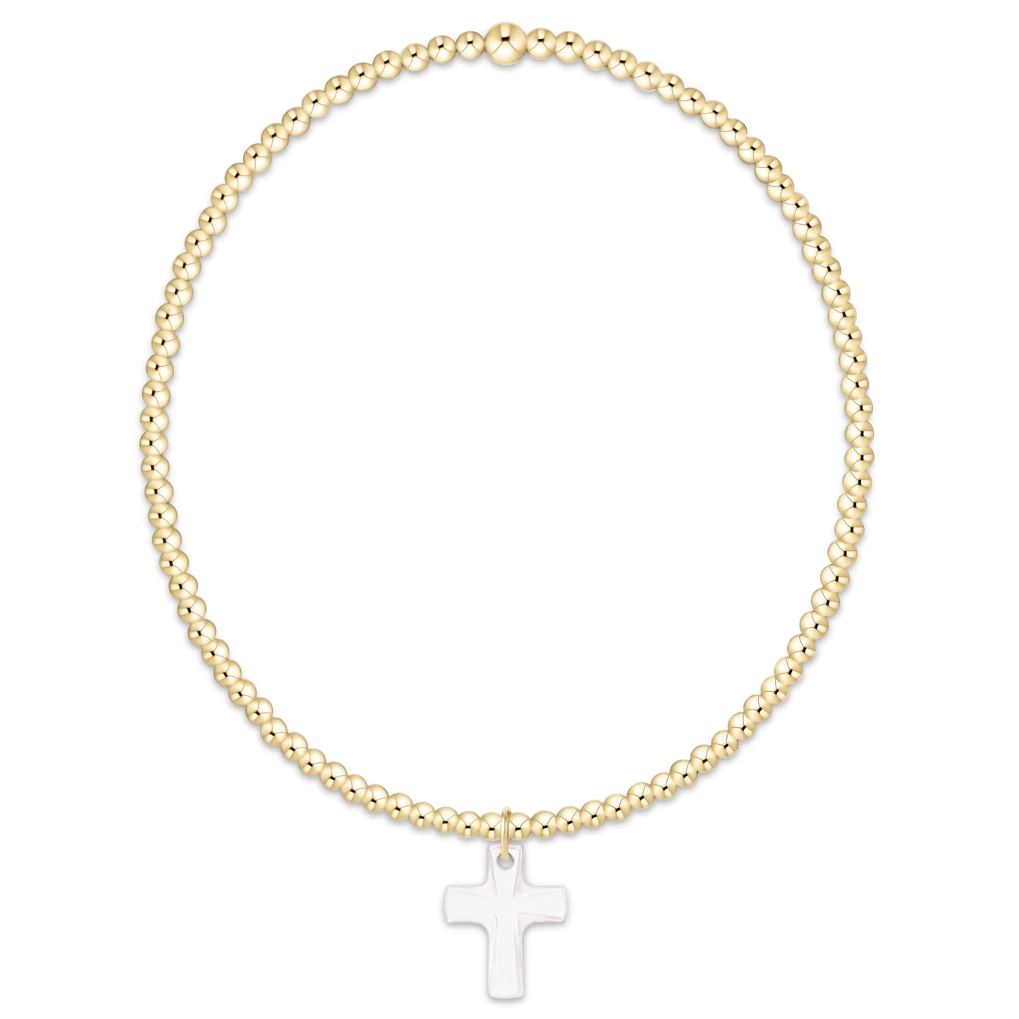 classic gold 2mm bracelet - blessed crystal charm