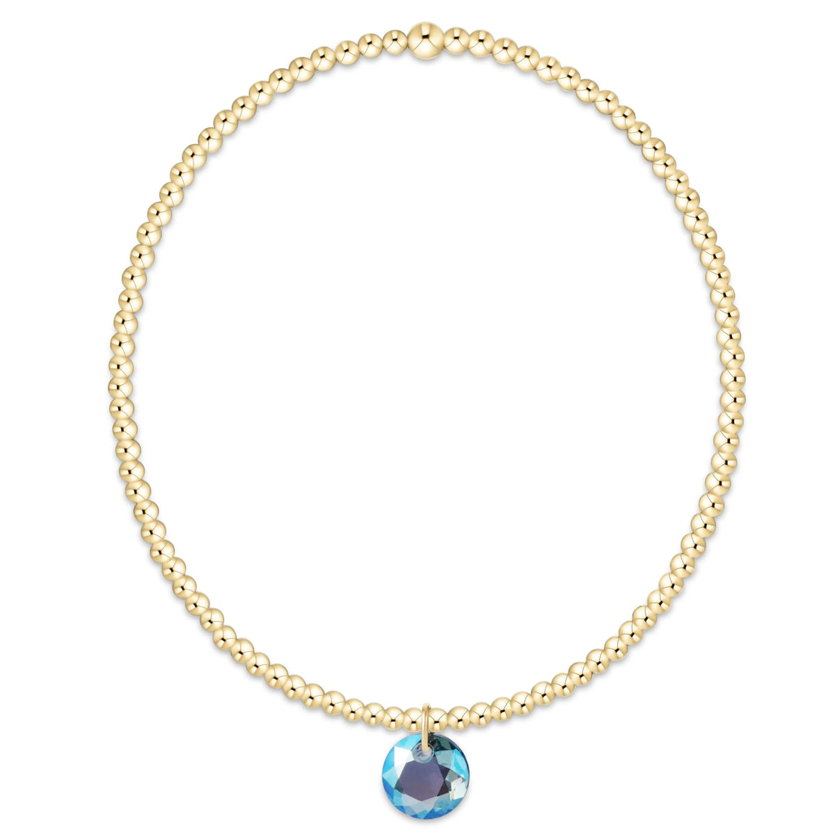 Classic Gold 2mm Bracelet - Reflection Small Charm 03