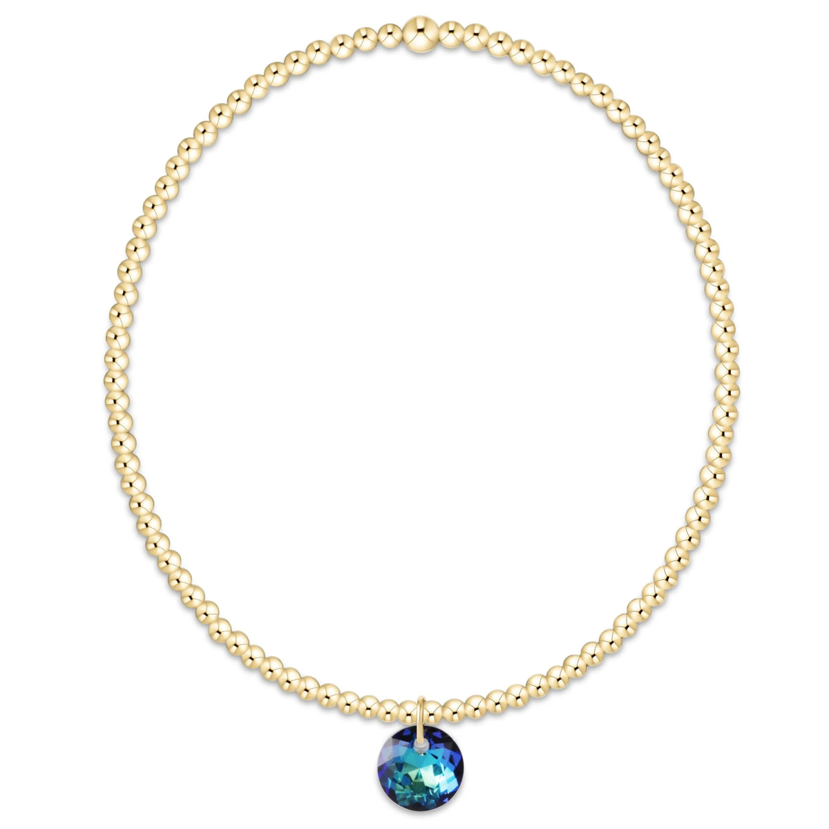 Classic Gold 3mm Extends Bracelet - reflection charm - 12