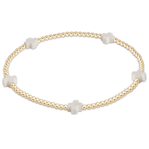 Signature Small Cross 2MM Bead - Off White
