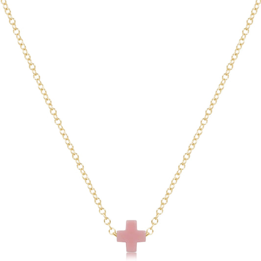 16" necklace gold - signature cross small