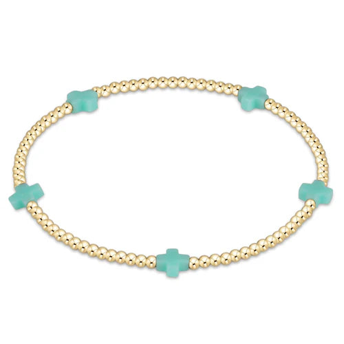Signature Small Cross 2MM Bead - Mint