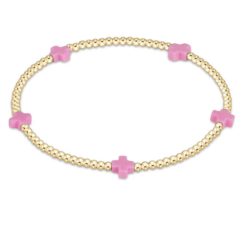 Signature Small Cross 2MM Bead - Bright Pink