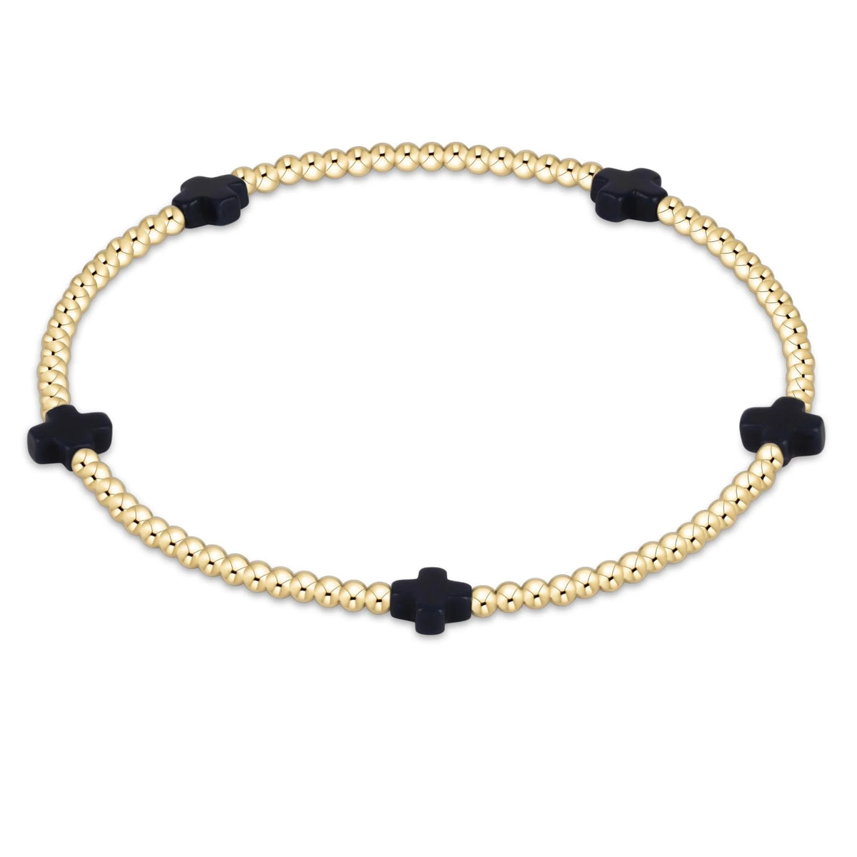 Signature Small Cross 2MM Bead - Navy