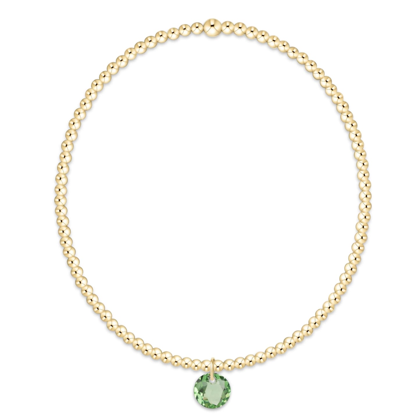 Classic Gold 3mm Externds Bracelet - reflection charm - 08