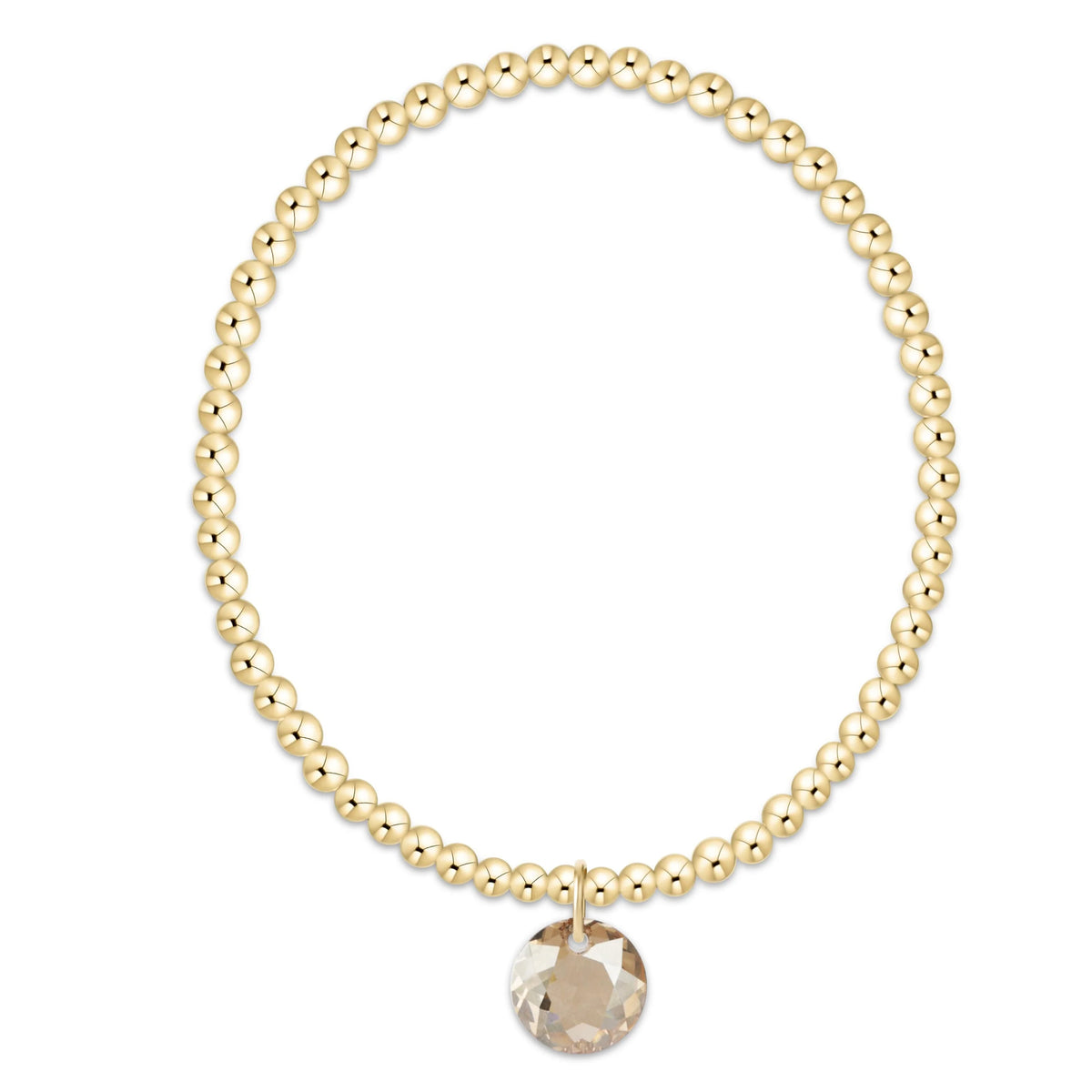 Classic Gold 3mm Extends Bracelet - reflection charm - 11
