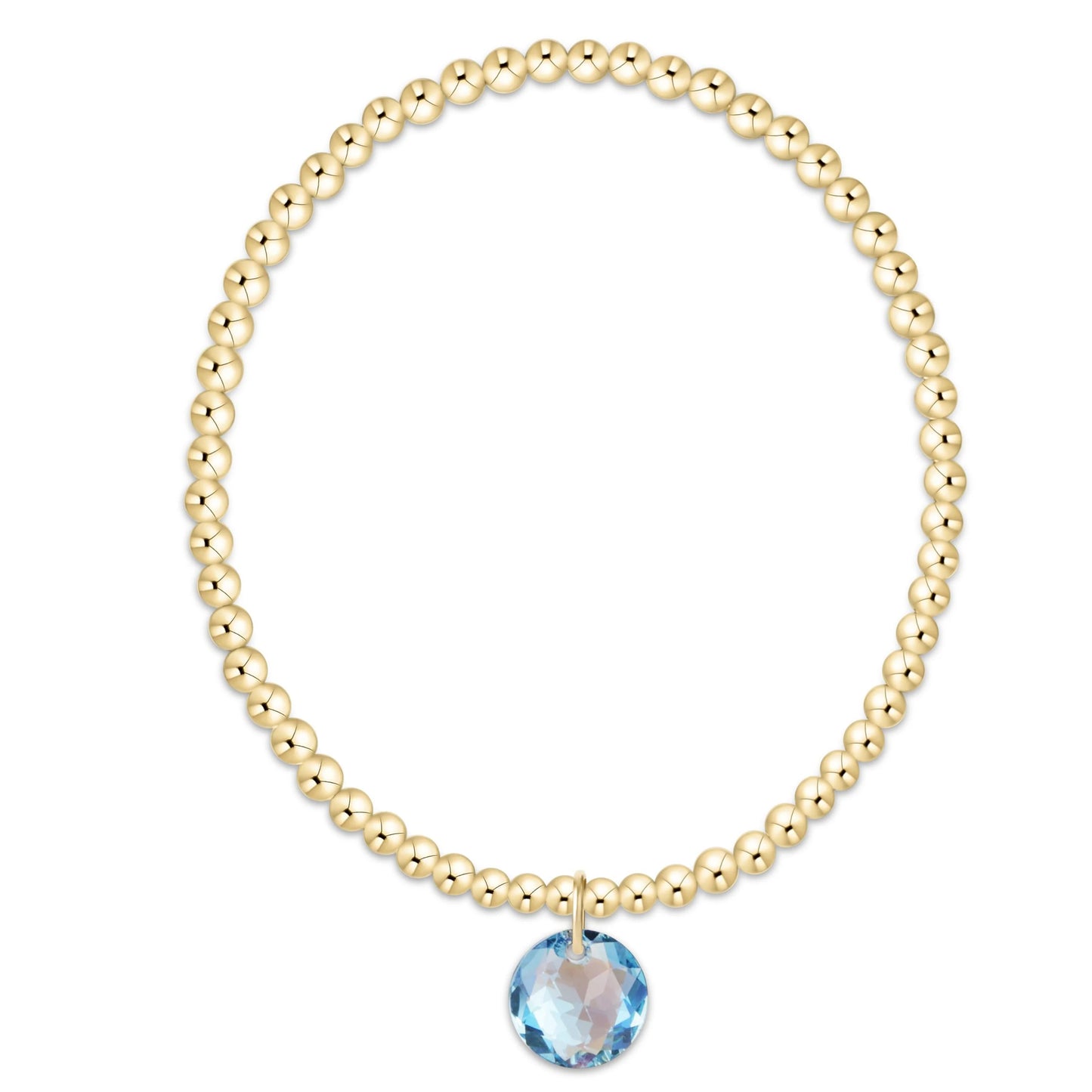 Classic Gold 3mm Extends Bracelet - reflection charm - 03