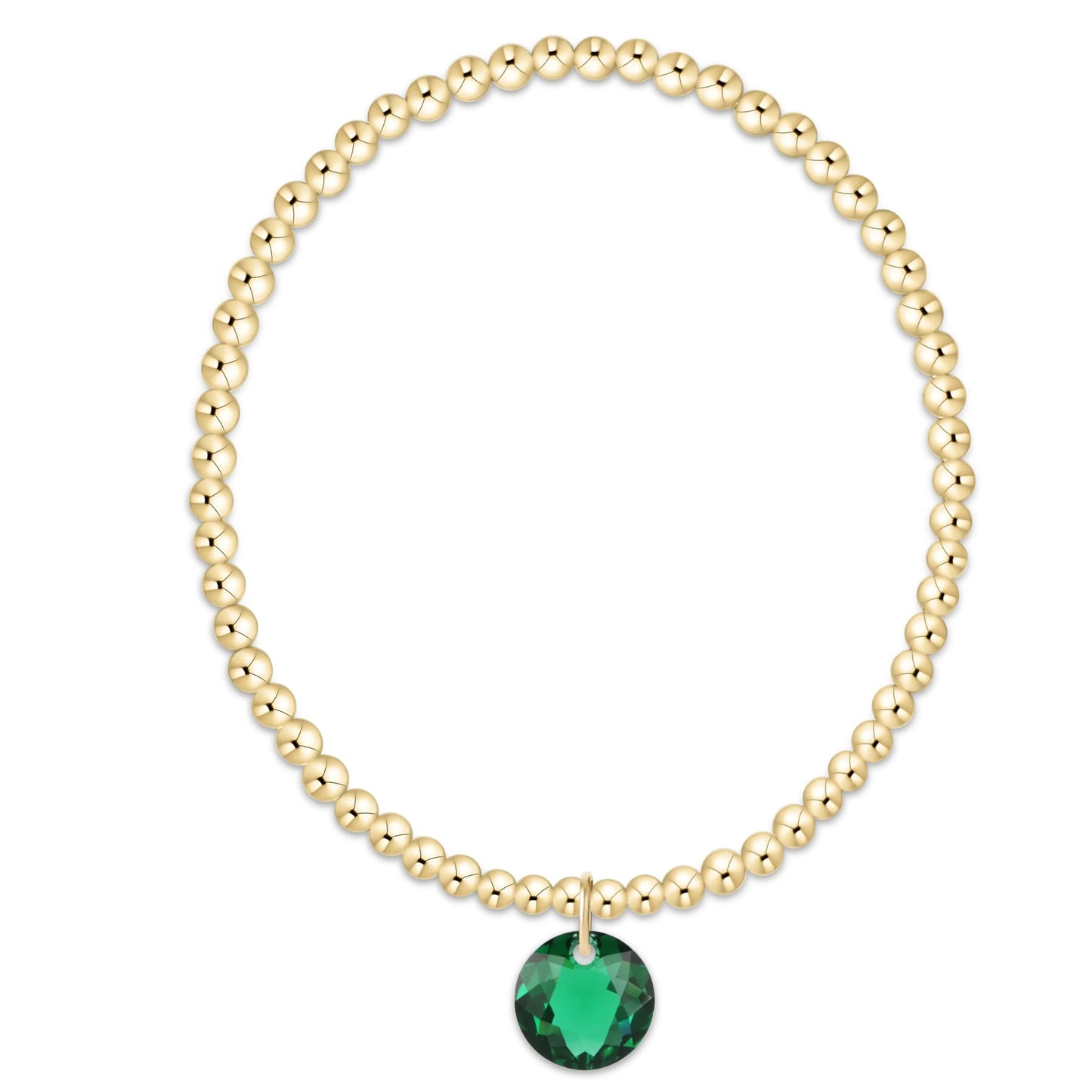 Classic Gold 3mm Extends Bracelet - reflection charm - 05